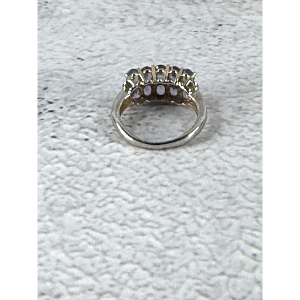 14k White Gold Purple Glass with Diamonds Ring size 5 - Picture 6 of 10